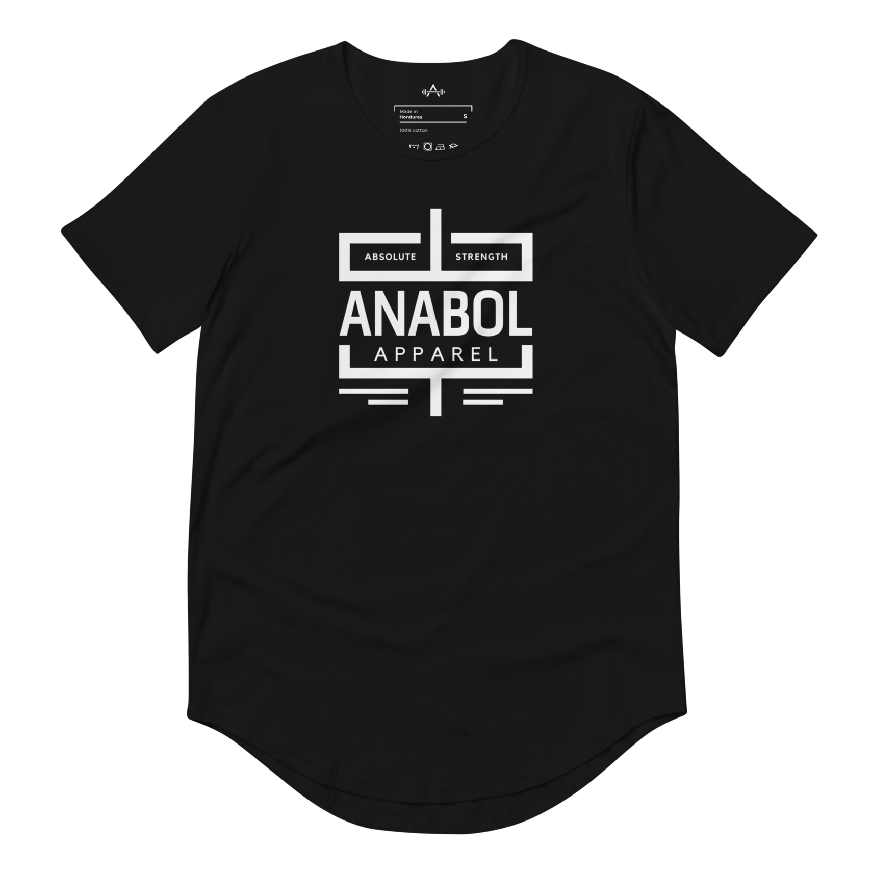 ANABOL Apparel - Men's Curved Hem T-Shirt (White Text)