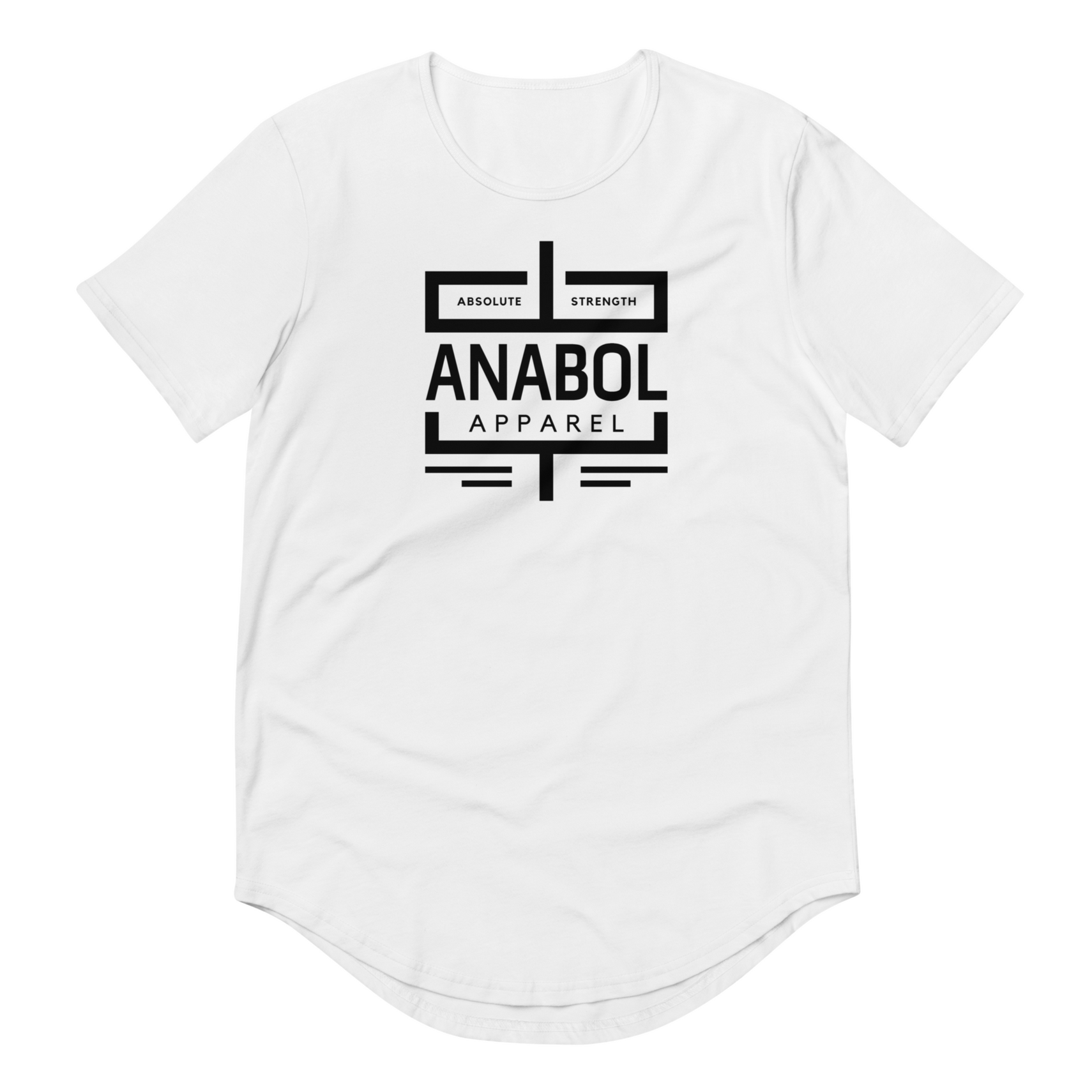 ANABOL Apparel - Men's Curved Hem T-Shirt (Black Text)